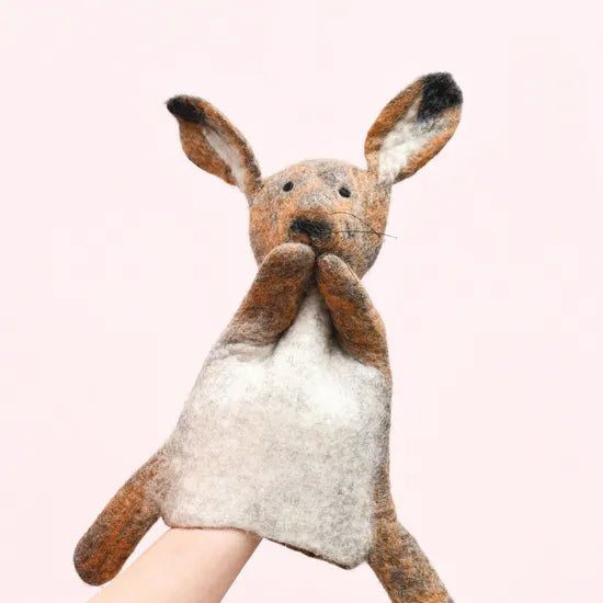Felt Hand Puppet Brown Hare Rabbit - Modern Teaching Aids NZ