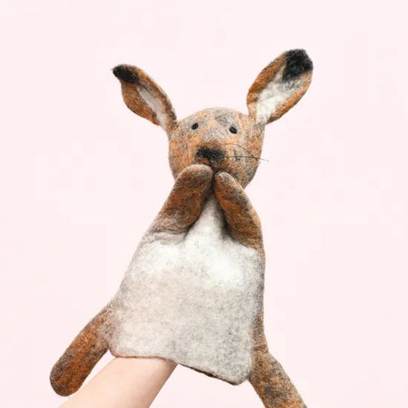 Felt Hand Puppet Brown Hare Rabbit - Modern Teaching Aids NZ