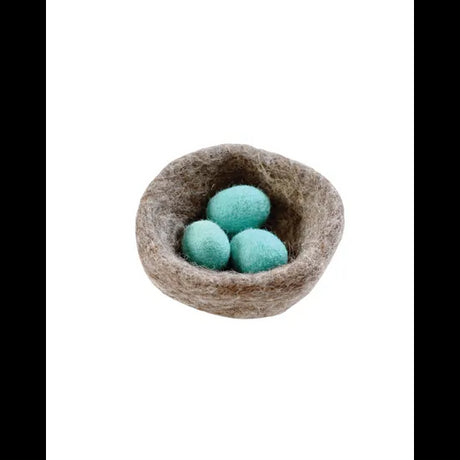 Felt Nest with 3 Blue Robin Eggs - Modern Teaching Aids NZ
