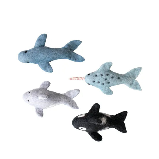 Felt Ocean Marine Mammals Toys - Orca, Whale, Dolphin, Narwhal - Modern Teaching Aids NZ