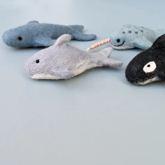 Felt Ocean Marine Mammals Toys - Orca, Whale, Dolphin, Narwhal - Modern Teaching Aids NZ