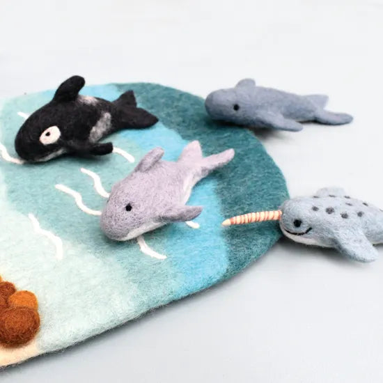 Felt Ocean Marine Mammals Toys - Orca, Whale, Dolphin, Narwhal - Modern Teaching Aids NZ