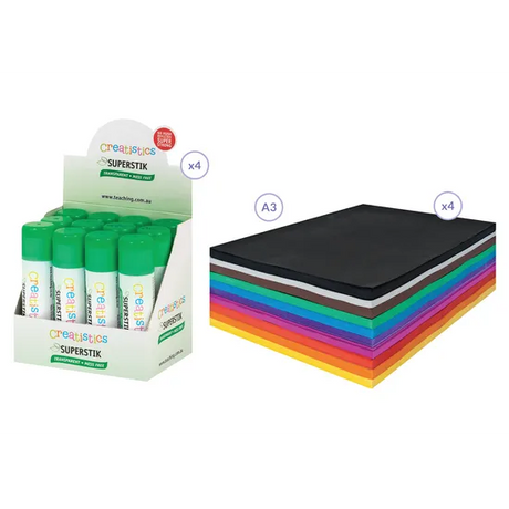 Assorted Cover Paper A3 & Glue Kit - Modern Teaching Aids NZ