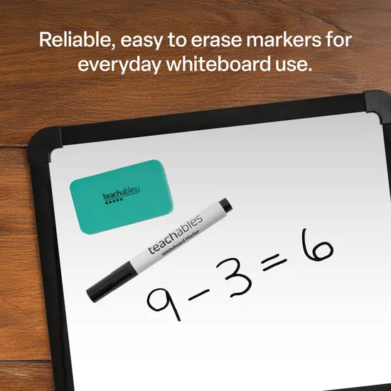 Teachables Whiteboard Markers Chisel Black - Pack of 12 - Modern Teaching Aids NZ