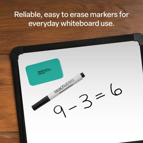 Teachables Whiteboard Markers Chisel Black - Pack of 12 - Modern Teaching Aids NZ