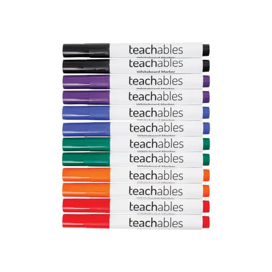 Teachables Whiteboard Markers Bullet Asst - Pack of 12 - Modern Teaching Aids NZ