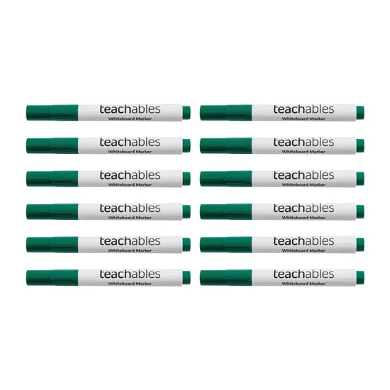 Teachables Whiteboard Markers Bullet Green - Pack of 12 - Modern Teaching Aids NZ