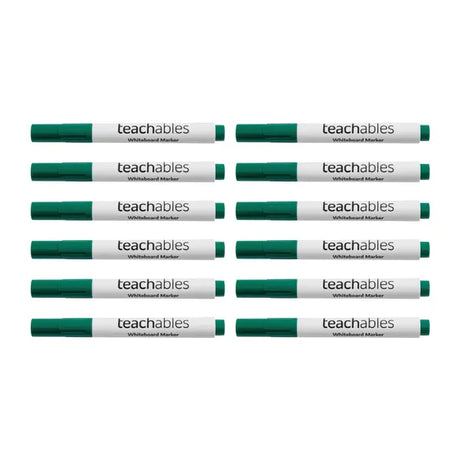 Teachables Whiteboard Markers Bullet Green - Pack of 12 - Modern Teaching Aids NZ