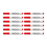 Teachables Whiteboard Markers Bullet Red - Pack of 12 - Modern Teaching Aids NZ