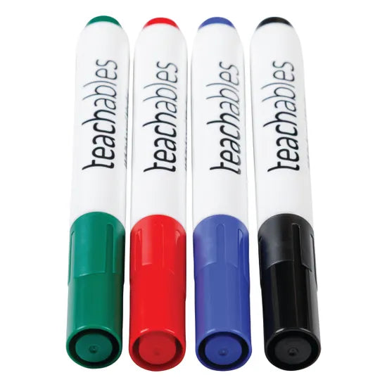 Teachables Whiteboard Markers Chisel Asst - Pack of 4 - Modern Teaching Aids NZ
