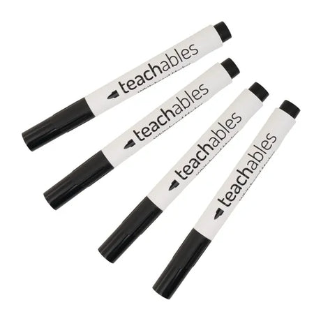 Teachables Whiteboard Markers Bullet Black - Pack of 4 - Modern Teaching Aids NZ
