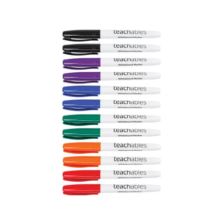 Teachables Whiteboard Markers Thinline Asst - Pack of 12 - Modern Teaching Aids NZ