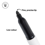 Teachables Whiteboard Markers Thinline Asst - Pack of 12 - Modern Teaching Aids NZ