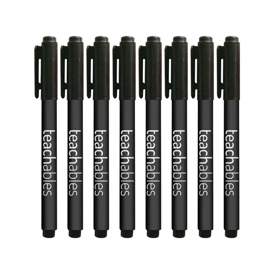 Teachables Thinline Permanent Markers Black PK12 - Modern Teaching Aids NZ