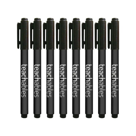 Teachables Thinline Permanent Markers Black PK12 - Modern Teaching Aids NZ