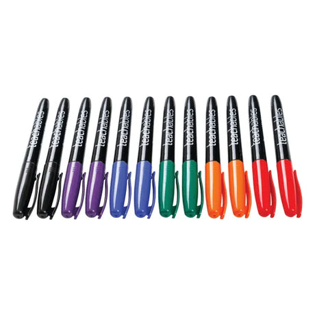 Teachables Thinline Permanent Markers Asrtd PK12 - Modern Teaching Aids NZ