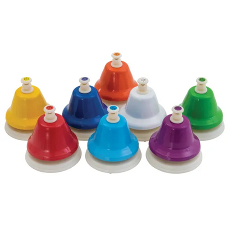 Rainbow Musical Desk Bells - Set of 8 - Modern Teaching Aids NZ
