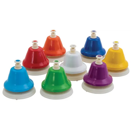 Rainbow Musical Desk Bells - Set of 8 - Modern Teaching Aids NZ