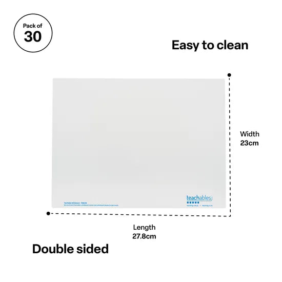 Teachables Blank Mini Whiteboard - Pack of 30 - Modern Teaching Aids NZ