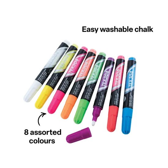 Liquid Chalk Markers - Set of 8 Astd Colours - Modern Teaching Aids NZ