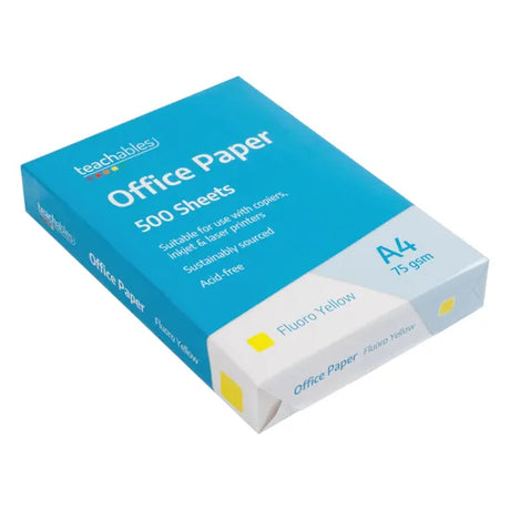 Office Paper A4 Fluoro Yellow- Pack of 500 - Modern Teaching Aids NZ