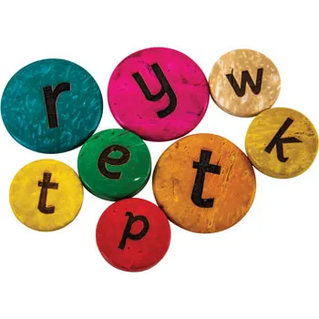 Teachables Lower and Uppercase Coconut Alphabet Discs - Modern Teaching Aids NZ