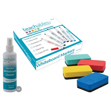 Teachables Whiteboard Marker and Cleaning Kit - Modern Teaching Aids NZ