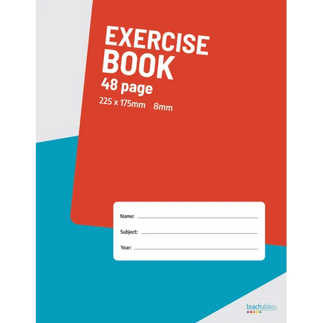Teachables Exercise Book 225 x 175mm 8mm 48p - Modern Teaching Aids NZ