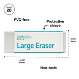Teachables Large Eraser Pk 20  60x19x11mm - Modern Teaching Aids NZ