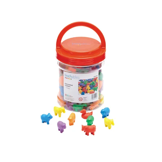 Teachables Farm Animal Counters - Set of 72 - Modern Teaching Aids NZ