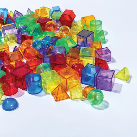 Teachables Translucent Geometric Shapes in Jar - Set of 120 Pieces - Modern Teaching Aids NZ