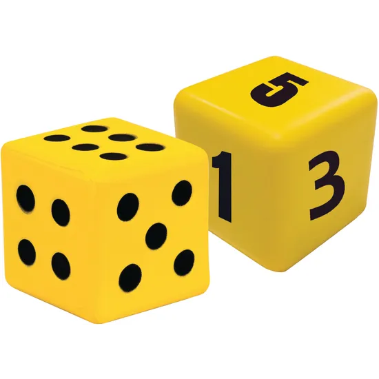Teachables Soft Foam Dice - Numbers & Dots - 8 cm - Set of 2 - Modern Teaching Aids NZ