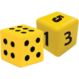 Teachables Soft Foam Dice - Numbers & Dots - 8 cm - Set of 2 - Modern Teaching Aids NZ