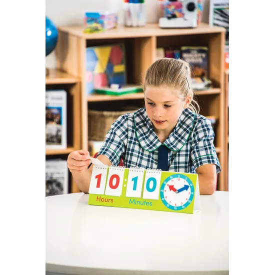 Teachables Clock Flip Charts - Time-Telling Tool, Set of 10 - Modern Teaching Aids NZ