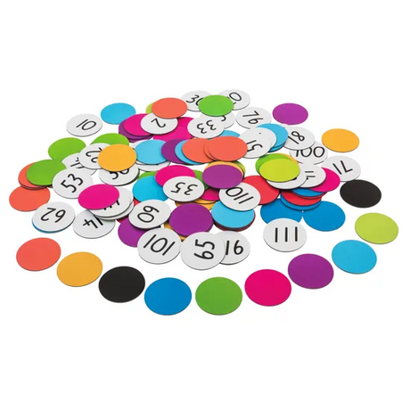 Teachables Large Magnetic 2-Sided Number Counters - Set of 120 - Modern Teaching Aids NZ