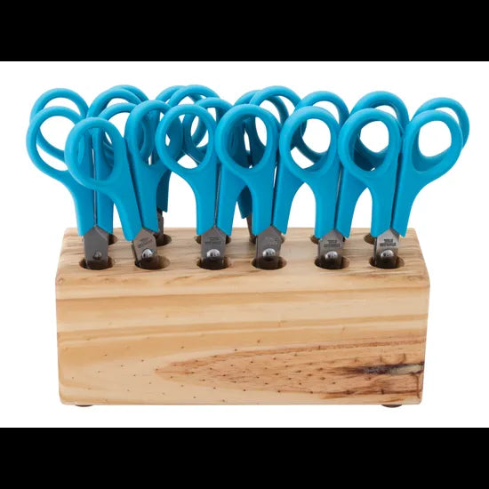 Teachables Scissor Block with 12 Stationery Scissors 14 cm Blue - Modern Teaching Aids NZ