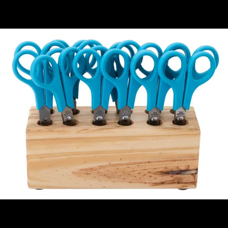 Teachables Scissor Block with 12 Stationery Scissors 14 cm Blue - Modern Teaching Aids NZ