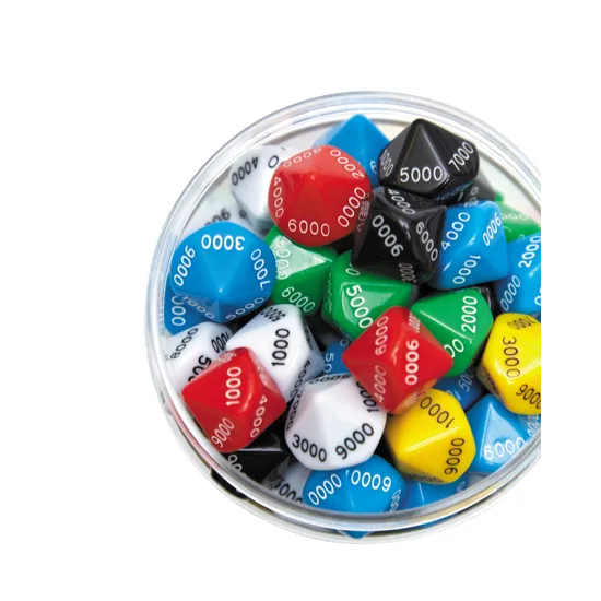 Teachables Place Value Dice - Thousands, 10-Sided, 100 Pieces - Modern Teaching Aids NZ