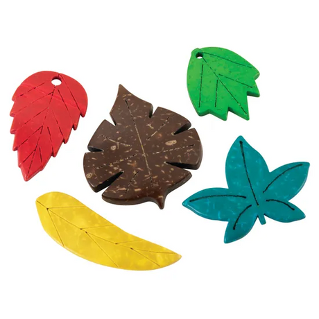 Teachables Coconut Shell Coloured Leaves - Set of 90 - Modern Teaching Aids NZ