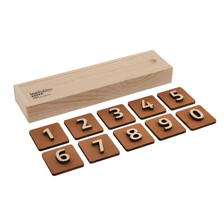 Teachables Tactile Number Tiles - Wooden, Set of 10 - Modern Teaching Aids NZ