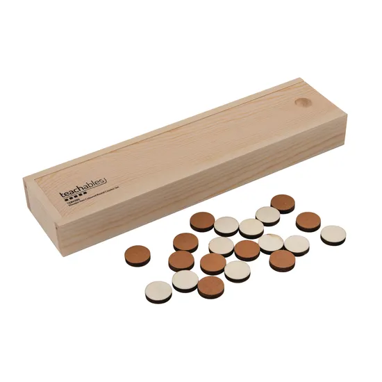 Teachables Round Counters - Wooden, Set of 20 - Modern Teaching Aids NZ