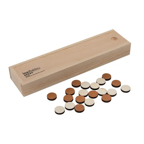Teachables Round Counters - Wooden, Set of 20 - Modern Teaching Aids NZ