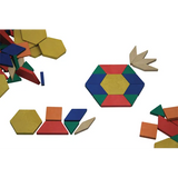 Teachables Eco-Wood Pattern Blocks - Colourful Shapes, Set of 250 - Modern Teaching Aids NZ