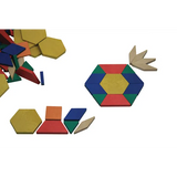 Teachables Eco-Wood Pattern Blocks - Colourful Shapes, Set of 250 - Modern Teaching Aids NZ