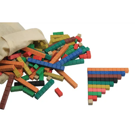 Teachables Eco-Wood Coloured Rods - Wooden, Set of 126 in Bag - Modern Teaching Aids NZ