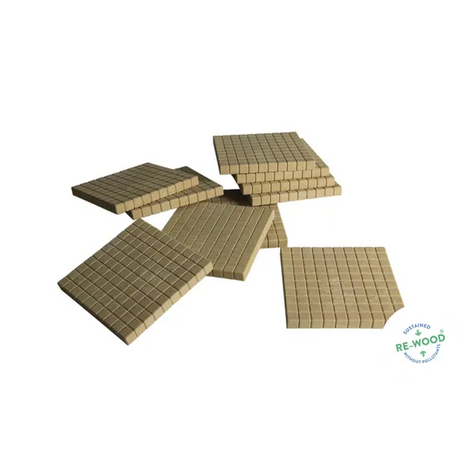 Teachables Eco-Wood Base Ten Flats - Wooden, Pack of 10 - Modern Teaching Aids NZ