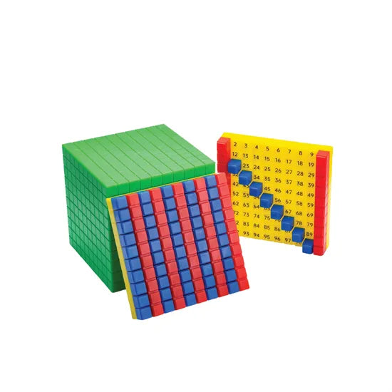 Teachables Interlocking Base Ten Set - Plastic Manipulatives, Set of 121 - Modern Teaching Aids NZ