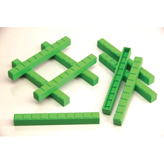 Teachables Eco-Plastic Base Ten Longs - Green, Set of 50 - Modern Teaching Aids NZ