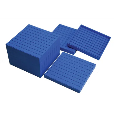 Teachables Eco-Plastic Hundred Flats - Blue, Set of 10 - Modern Teaching Aids NZ