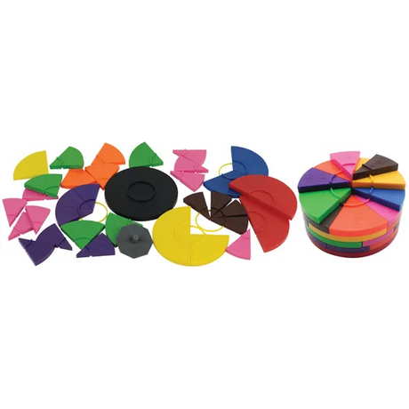 Stackable Fraction Circle Game - 10cm - Modern Teaching Aids NZ